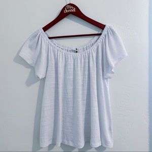 Anthro Akemi + Kin textured off the shoulder top